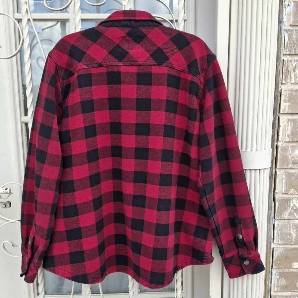 Orvis Fleece Lined Red Buffalo Plaid Flannel Shacket Shirt Jacket Women Size XXL - Picture 5 of 16